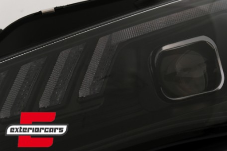Prednja svjetla LED DRL SEQ žmigavci (crna) / Audi A4 B8.5 Facelift (2012-2015), LPAUG0