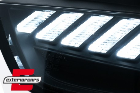 Prednja svjetla LED DRL SEQ žmigavci (crna) / Audi A4 B8.5 Facelift (2012-2015), LPAUG0