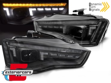 Prednja svjetla LED DRL SEQ žmigavci (crna) / Audi A5 8T Facelift (2012-2016), LPAUG8
