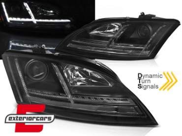 Prednja svjetla LED DRL SEQ žmigavci (crna) / Audi TT 8J (2006-2010), LPAUE1