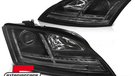 Prednja svjetla LED DRL SEQ žmigavci (crna) / Audi TT 8J (2006-2010), LPAUE1