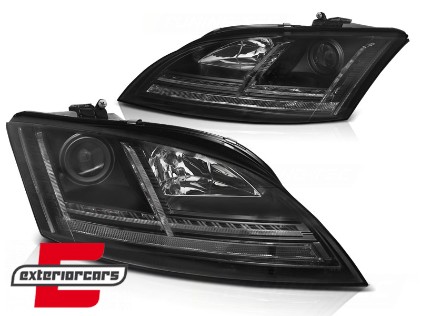 Prednja svjetla LED DRL SEQ žmigavci (crna) / Audi TT 8J (2006-2010), LPAUE1