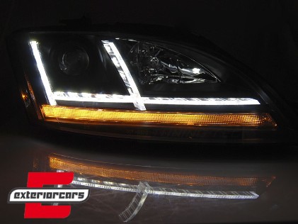 Prednja svjetla LED DRL SEQ žmigavci (crna) / Audi TT 8J (2006-2010), LPAUE1