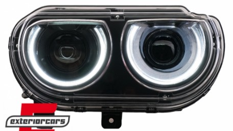 Prednja svjetla LED DRL SEQ žmigavci (crna) / Dodge Challenger (2008-2014), LPDO29