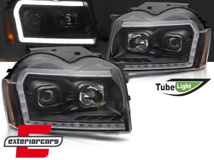 Prednja svjetla LED DRL SEQ žmigavci (crna) / Jeep Grand Cherokee WK (2005-2008), LPCH49