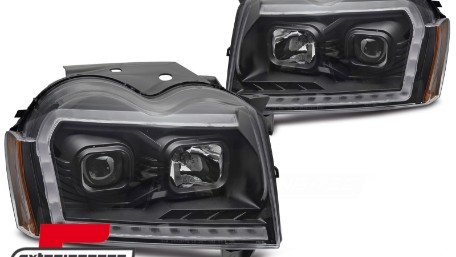 Prednja svjetla LED DRL SEQ žmigavci (crna) / Jeep Grand Cherokee WK (2005-2008), LPCH49