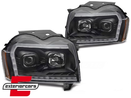 Prednja svjetla LED DRL SEQ žmigavci (crna) / Jeep Grand Cherokee WK (2005-2008), LPCH49