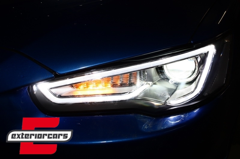 Prednja svjetla LED DRL SEQ žmigavci (crna) / Mitsubishi Lancer 8 (2007-2017), LPMI22