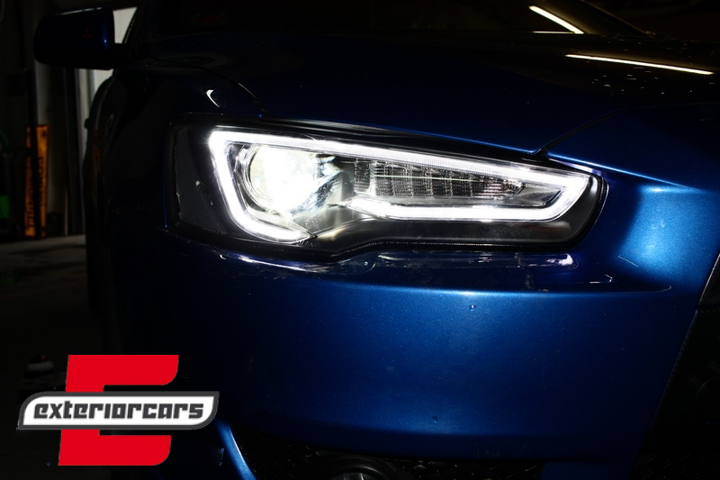 Prednja svjetla LED DRL SEQ žmigavci (crna) / Mitsubishi Lancer 8 (2007-2017), LPMI22