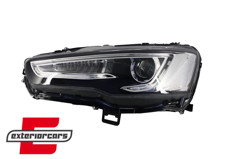 Prednja svjetla LED DRL SEQ žmigavci (crna) / Mitsubishi Lancer 8 (2007-2017), LPMI22