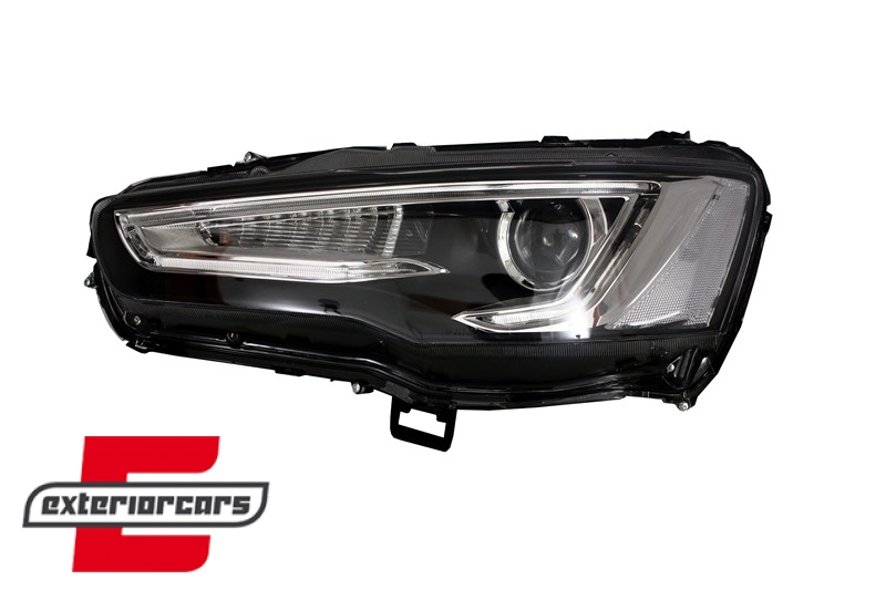Prednja svjetla LED DRL SEQ žmigavci (crna) / Mitsubishi Lancer 8 (2007-2017), LPMI22