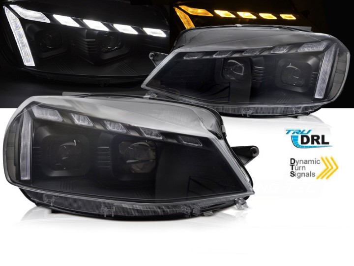 Prednja svjetla LED DRL SEQ žmigavci (crna) / VW Golf 7.5 Facelift (2017-2019), LPVWW1