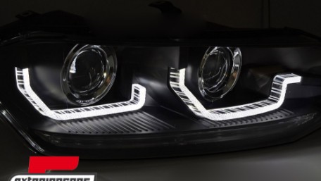 Prednja svjetla LED DRL SEQ žmigavci (crna) / VW Polo 2G (2017-2021), LPVWY2