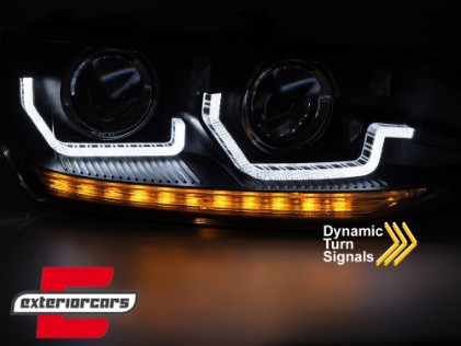 Prednja svjetla LED DRL SEQ žmigavci (crna) / VW Polo 2G (2017-2021), LPVWY2