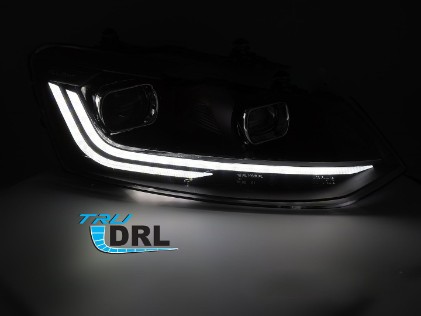Prednja svjetla LED DRL SEQ žmigavci (crvena) / VW Polo Mk5 6R 6C (2009-2017), LPVX17