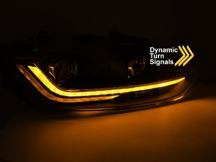 Prednja svjetla LED DRL SEQ žmigavci (crvena) / VW Polo Mk5 6R 6C (2009-2017), LPVX17