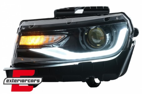 Prednja svjetla LED DRL SEQ žmigavci Facelift 2016 look (crna) / Chevrolet Camaro Mk5 Facelift (2013-2015), LPCT15