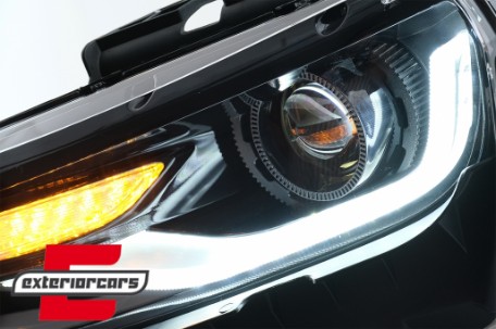 Prednja svjetla LED DRL SEQ žmigavci Facelift 2016 look (crna) / Chevrolet Camaro Mk5 Facelift (2013-2015), LPCT15
