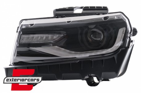 Prednja svjetla LED DRL SEQ žmigavci Facelift 2016 look (crna) / Chevrolet Camaro Mk5 Facelift (2013-2015), LPCT15