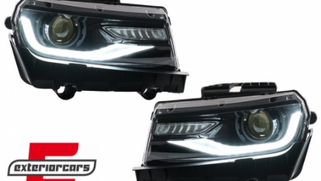 Prednja svjetla LED DRL SEQ žmigavci Facelift 2016 look (crna) / Chevrolet Camaro Mk5 Facelift (2013-2015), LPCT15