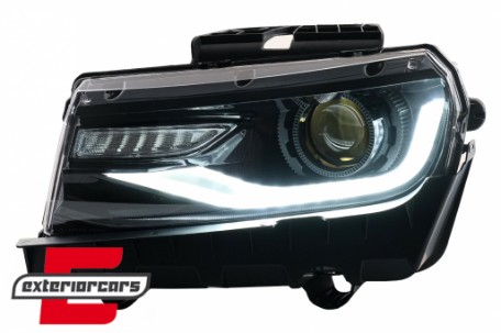 Prednja svjetla LED DRL SEQ žmigavci Facelift 2016 look (crna) / Chevrolet Camaro Mk5 Facelift (2013-2015), LPCT15