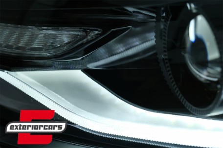 Prednja svjetla LED DRL SEQ žmigavci Facelift 2016 look (crna) / Chevrolet Camaro Mk5 Facelift (2013-2015), LPCT15