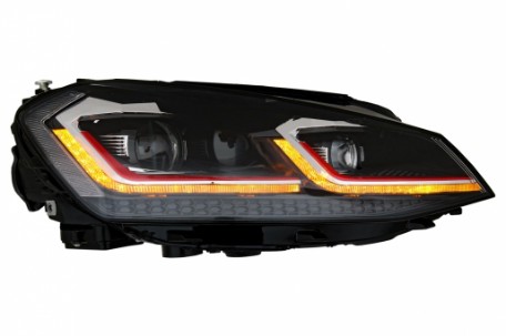 Prednja svjetla LED DRL SEQ žmigavci Facelift G7.5 GTI look / VW Golf 7 VII (2012-2017), LPVX06