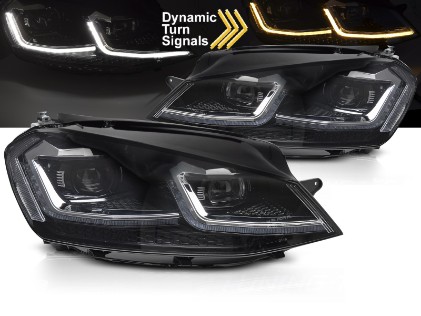 Prednja svjetla LED DRL SEQ žmigavci Facelift G7.5 R line look / VW Golf 7 VII (2012-2017), LPVX05