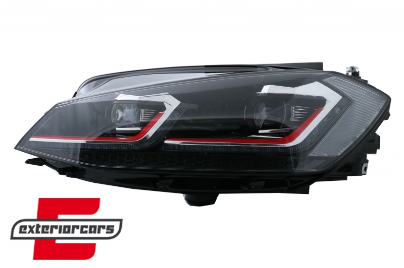 Prednja svjetla LED DRL SEQ žmigavci GTI look / VW Golf 7.5 Facelift (2017-2019), LPVX10