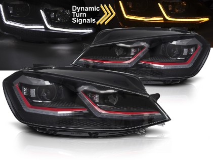 Prednja svjetla LED DRL SEQ žmigavci GTI look / / VW Golf 7.5 Facelift (2017-2019), LPVX29