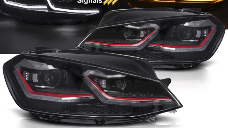 Prednja svjetla LED DRL SEQ žmigavci GTI look / / VW Golf 7.5 Facelift (2017-2019), LPVX29