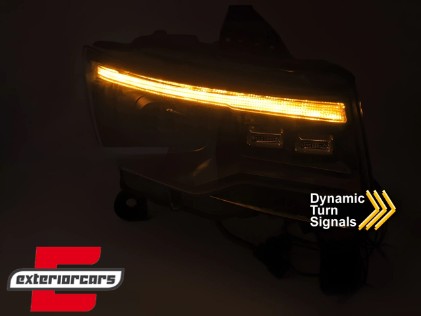 Prednja svjetla LED DRL SEQ žmigavci TubeLight dizajn XENON (crna) / Jeep Grand Cherokee WK2 Facelift (2014-2021), LPCH38
