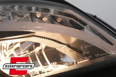 Prednja svjetla LED DRL SEQ žmigavci W205 look (crna) / Mercedes C klasa W204 S204 limuzina karavan (2007-2010), LPMEC4