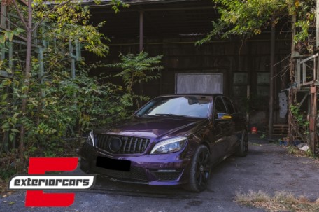 Prednja svjetla LED DRL SEQ žmigavci W205 look (crna) / Mercedes C klasa W204 S204 limuzina karavan (2007-2010), LPMEC4