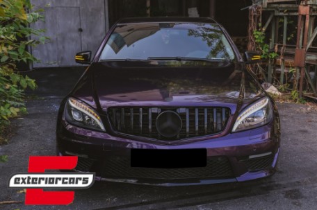 Prednja svjetla LED DRL SEQ žmigavci W205 look (crna) / Mercedes C klasa W204 S204 limuzina karavan (2007-2010), LPMEC4