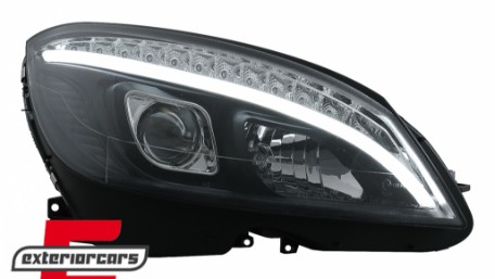 Prednja svjetla LED DRL SEQ žmigavci W205 look (crna) / Mercedes C klasa W204 S204 limuzina karavan (2007-2010), LPMEC4