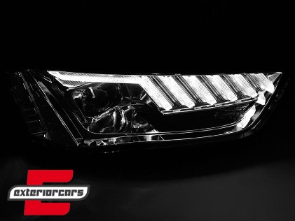 Prednja svjetla LED DRL SEQ žmigavci Xenon (chrome) / AUDI A4 B8.5 Facelift (2012-2015), LPAUF7