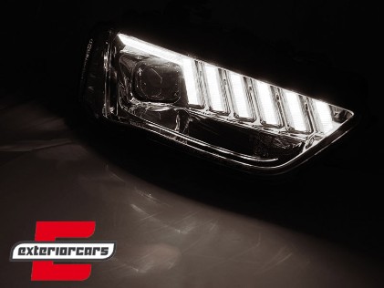 Prednja svjetla LED DRL SEQ žmigavci Xenon (chrome) / AUDI A4 B8.5 Facelift (2012-2015), LPAUF7