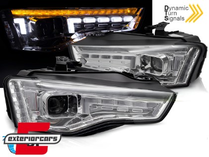 Prednja svjetla LED DRL SEQ žmigavci Xenon (chrome) / Audi A5 8T Facelift (2012-2016), LPAUG1
