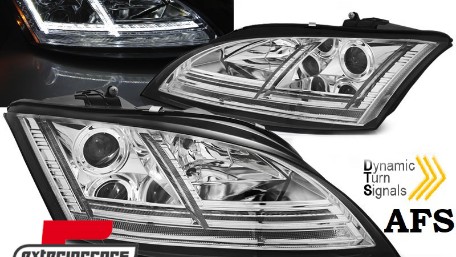 Prednja svjetla LED DRL SEQ žmigavci Xenon (chrome) / Audi TT 8J (2006-2010), LPAUE9