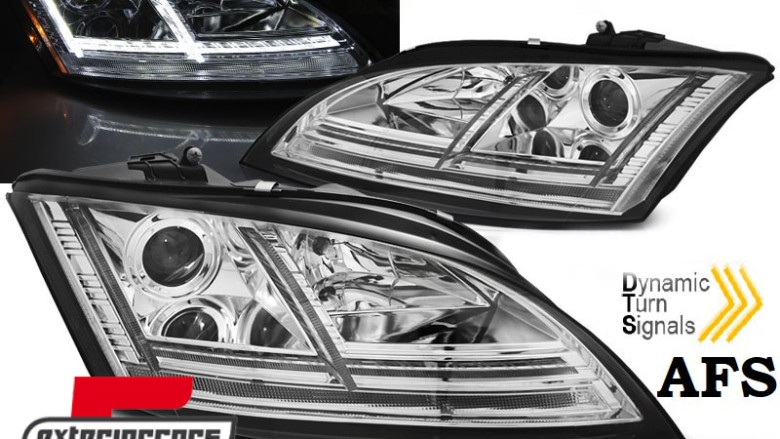 Prednja svjetla LED DRL SEQ žmigavci Xenon (chrome) / Audi TT 8J (2006-2010), LPAUE9