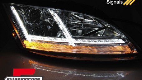 Prednja svjetla LED DRL SEQ žmigavci Xenon (chrome) / Audi TT 8J (2006-2010), LPAUE9