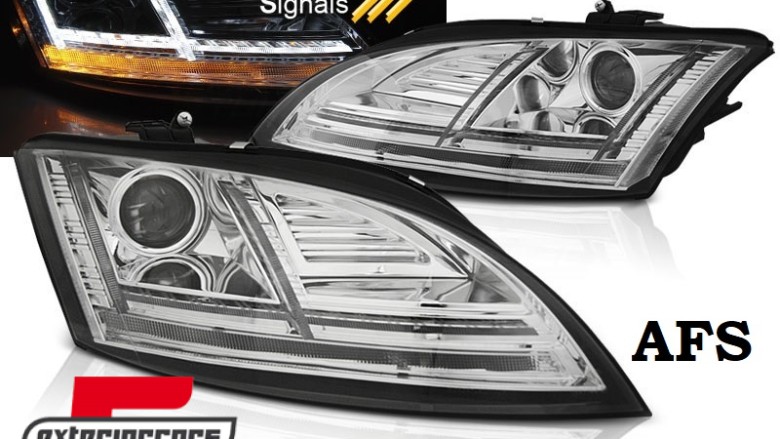 Prednja svjetla LED DRL SEQ žmigavci Xenon (chrome) / Audi TT 8J (2010-2014), LPAUF1
