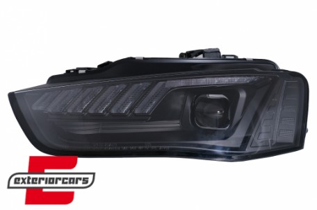 Prednja svjetla LED DRL SEQ žmigavci Xenon (crna) / AUDI A4 B8.5 Facelift (2012-2015), LPAUF8