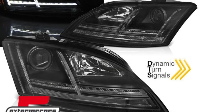 Prednja svjetla LED DRL SEQ žmigavci Xenon (crna) / Audi TT 8J (2006-2010), LPAUE3