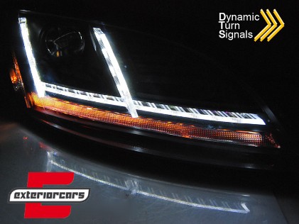 Prednja svjetla LED DRL SEQ žmigavci Xenon (crna) / Audi TT 8J (2010-2014), LPAUF2