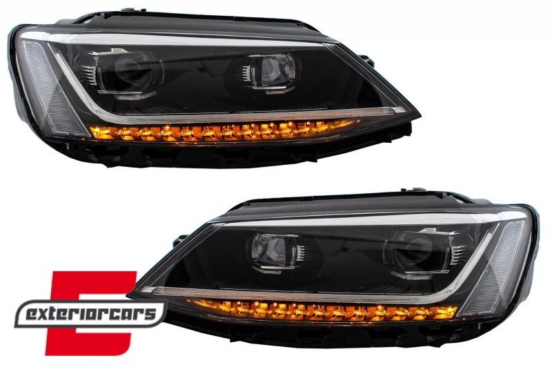 Prednja svjetla LED DRL SEQ žmigavci Xenon Matrix look / VW Jetta Mk6 VI (2011-2018), LPVX02