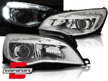 Prednja svjetla LED DRL TubeLight dizajn (chrome) / Opel Astra J (2010-2012), LPOP98