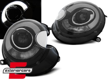 Prednja svjetla LED DRL TubeLight dizajn (crna) / Mini Cooper R56 Clubman R55 Cabrio R57 (2006-2014), LPMC09