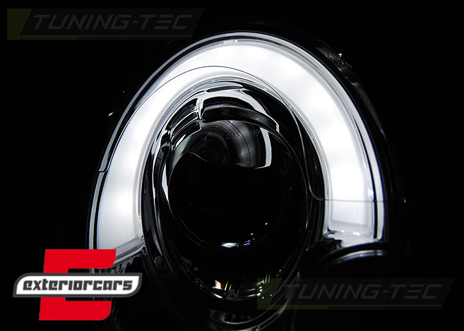 Prednja svjetla LED DRL TubeLight dizajn (crna) / Mini Cooper R56 Clubman R55 Cabrio R57 (2006-2014), LPMC09